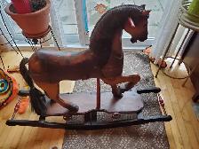 vintage wooden rocking horse - Photo 9