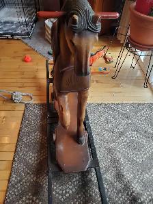 vintage wooden rocking horse - Photo 10