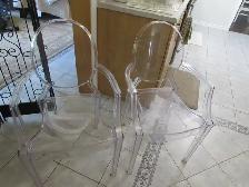 Clear Transparent Chairs set off two. Weight capacity 350lb. - Photo 2
