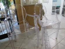 Clear Transparent Chairs set off two. Weight capacity 350lb. - Photo 3