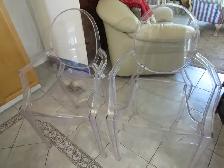 Clear Transparent Chairs set off two. Weight capacity 350lb. - Photo 4