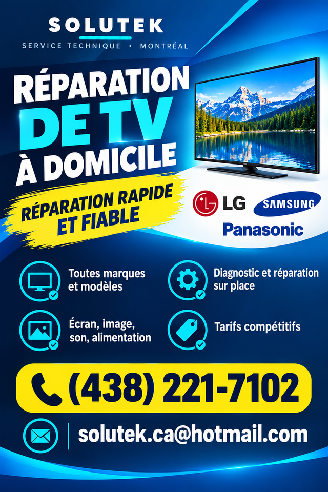 Réparation de TV à domicile — In-Home tv Repair
