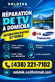 Réparation de TV à domicile — In-Home tv Repair