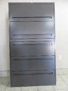 5 Drawers Lateral Metal Filing Cabinets, Lock and Key