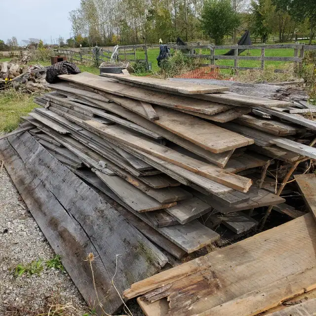 Wood Boards, Wood Posts and Metal Shelving Units