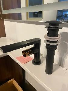 Black bathroom faucet- includes pop up drain