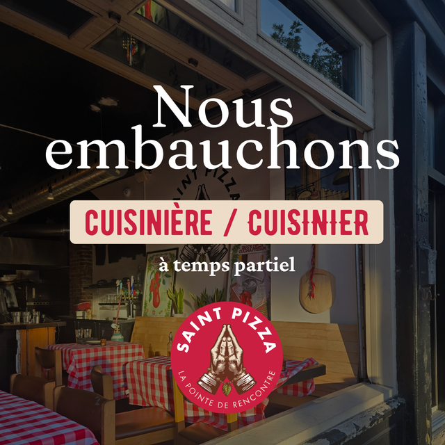 Part-Time Cook Wanted – Neighbourhood Pizza Restaurant – Saint-H