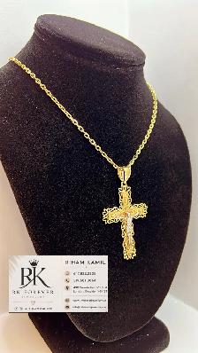 10K  yellow Gold Chain & Cross # R 60 - Photo 2