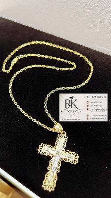10K  yellow Gold Chain & Cross # R 60 - Photo 4