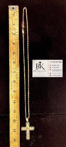 10K  yellow Gold Chain & Cross # R 60 - Photo 7