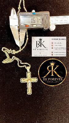 10K  yellow Gold Chain & Cross # R 60 - Photo 8