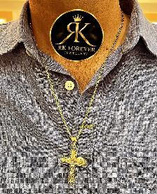 10K  yellow Gold Chain & Cross # R 60 - Photo 9
