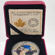 2016 $20 Fine Silver Coin - Geometry in Art: Beaver (#44084) - Photo 3