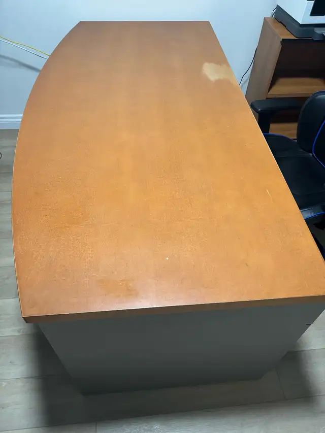 ~Solid Wood & Metal Desk Set w/ Metal Filing Cabinet & Bookcase~