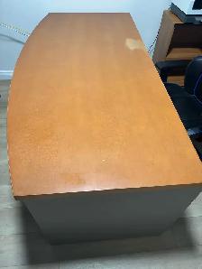 ~Solid Wood & Metal Desk Set w/ Metal Filing Cabinet & Bookcase~