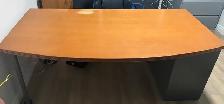 ~Solid Wood & Metal Desk Set w/ Metal Filing Cabinet & Bookcase~ - Photo 4