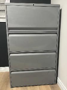 ~Solid Wood & Metal Desk Set w/ Metal Filing Cabinet & Bookcase~ - Photo 6