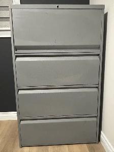 ~Solid Wood & Metal Desk Set w/ Metal Filing Cabinet & Bookcase~ - Photo 7