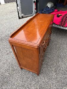Free delivery used Vintage Art Deco Wooden Sideboard - Photo 7