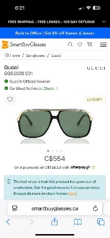 Gucci 0200s Sunglasses NEW worn once - Photo 2