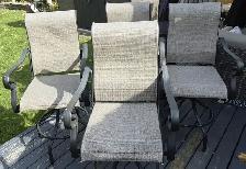 4 SWIVEL PATIO BAR CHAIRS WITH FOOTRESTS   FREE TABLE – $225 OBO - Photo 2