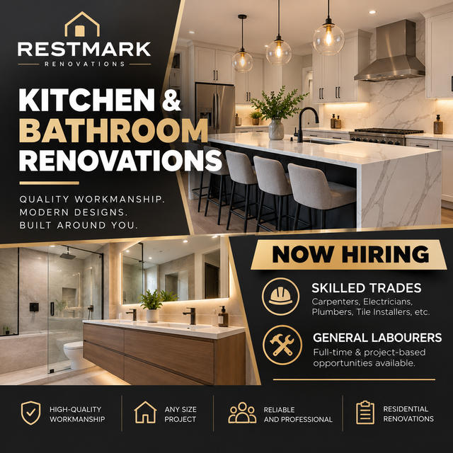 Bathroom and Kitchen Renovations, and skilled labours
