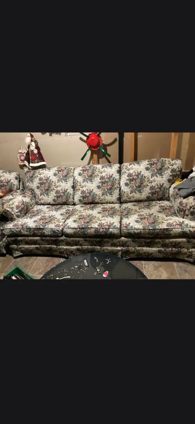 Floral couch and loveseats