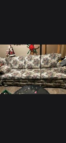 Floral couch and loveseats