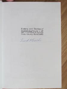 HISTORY AND STORIES OF SPRINGVILLE by Frank Calder - 1992 SC - Photo 2