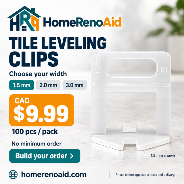 Tile Leveling Clips & Reusable Wedges - 1.5/2/3 mm - $9.99/100