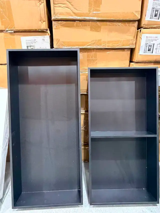 Black Stainless Steel Shower Niche – 304, Matte Black, 2 Sizes
