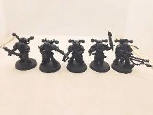 Warhammer 40k Five Chaos Space Marine Legionaries Primed Black