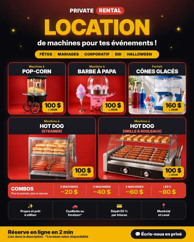 Location à Machine Montréal & Laval