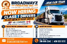 Now Hiring Class 1 Drivers – Flat Deck & Step Deck