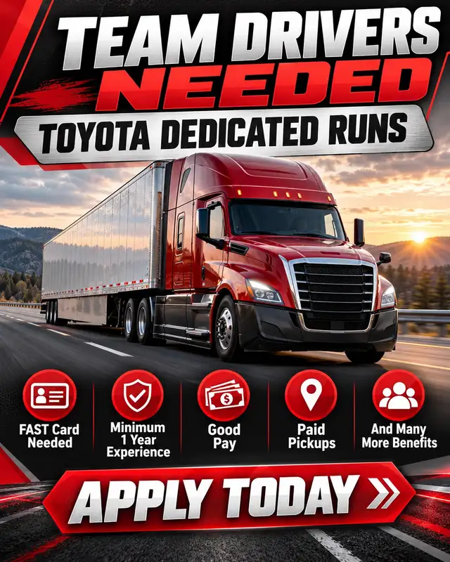 Team needed for dedicated runs Autoparts