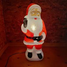 Père Noël illuminé vintage en plastique blow mold 1990 - Photo 2