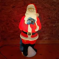 Père Noël illuminé vintage en plastique blow mold - Photo 2