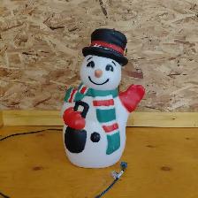 Bonhomme de neige illuminé vintage en plastique blow mold