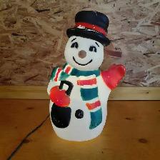 Bonhomme de neige illuminé vintage en plastique blow mold - Photo 2