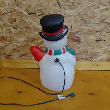 Bonhomme de neige illuminé vintage en plastique blow mold - Photo 3