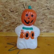 Fantôme citrouille illuminé vintage en plastique blow mold