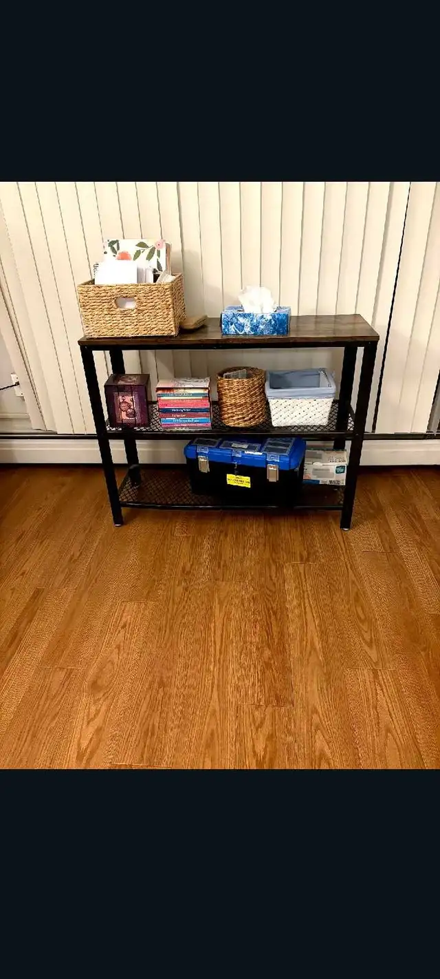 solid shelving unit