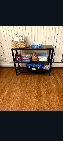 solid shelving unit