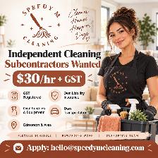 Cleaning Subcontractors Wanted – $30/hr   GST