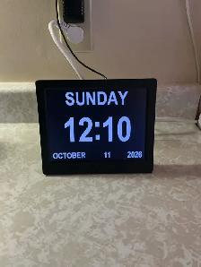 8" Digital Calender Day Clock for Seniors.  East Hamilton.