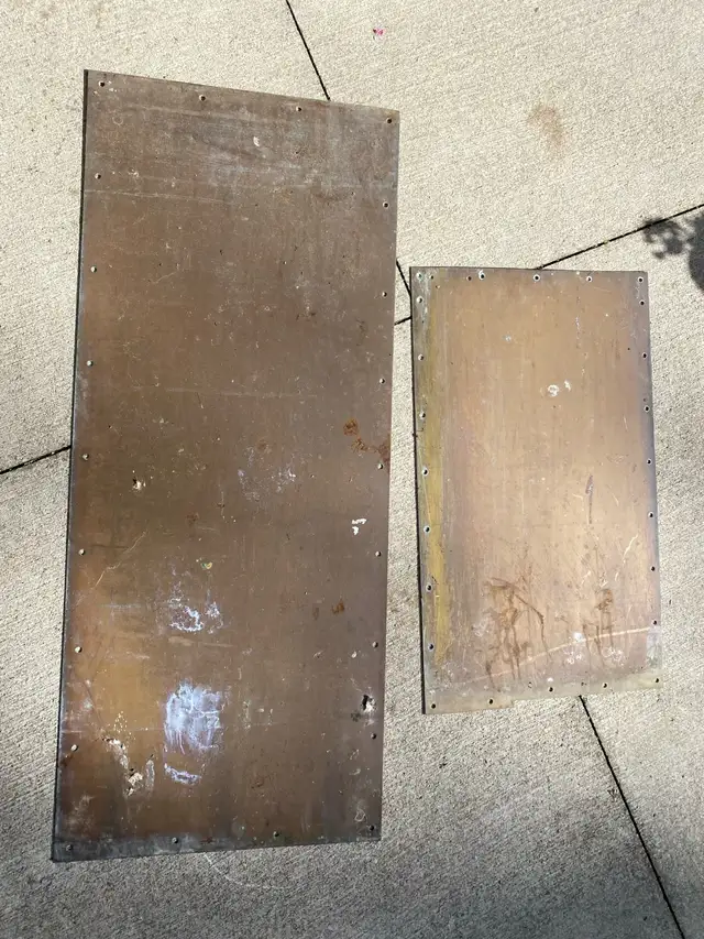 OLD BRASS DOOR PLATES.   $600