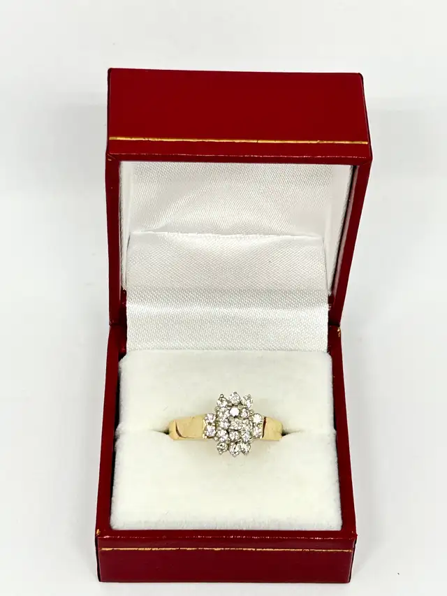 14k Diamond Flower Cluster Ring