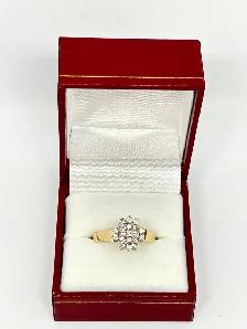 14k Diamond Flower Cluster Ring