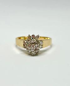 14k Diamond Flower Cluster Ring - Photo 2