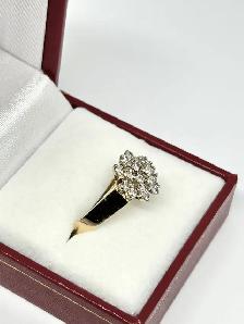 14k Diamond Flower Cluster Ring - Photo 3
